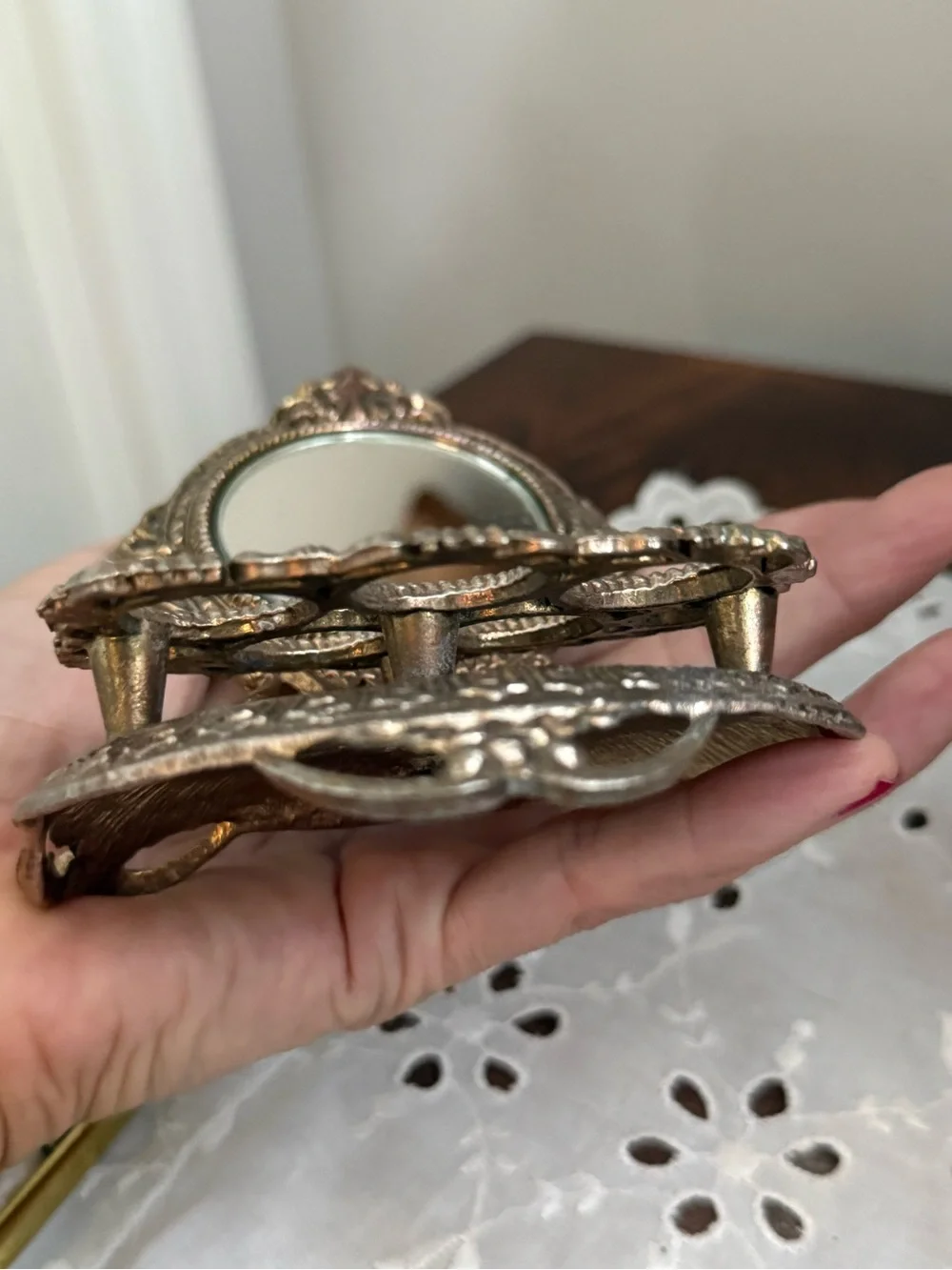 Vintage Celeste Hollywood Regency lipstick holder with mirror.